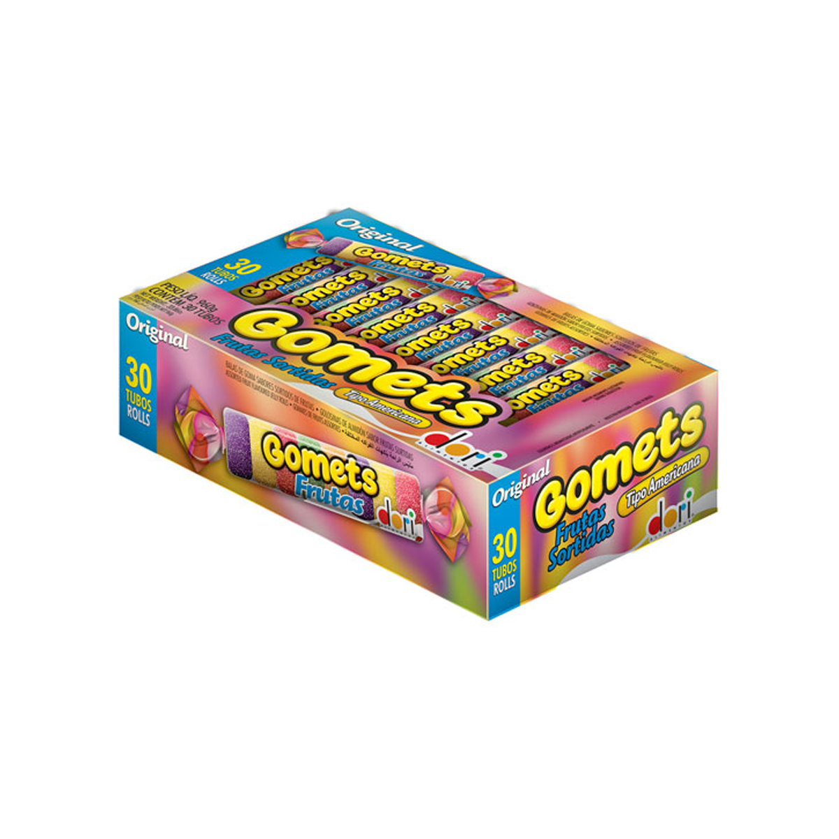 Caixa Balas de Goma Gomets Frutas Dori 30 Unidades
