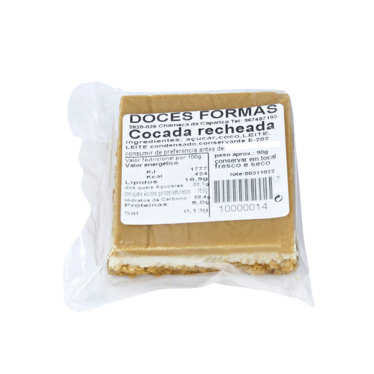 Cocada Recheada Doces Formas 90g