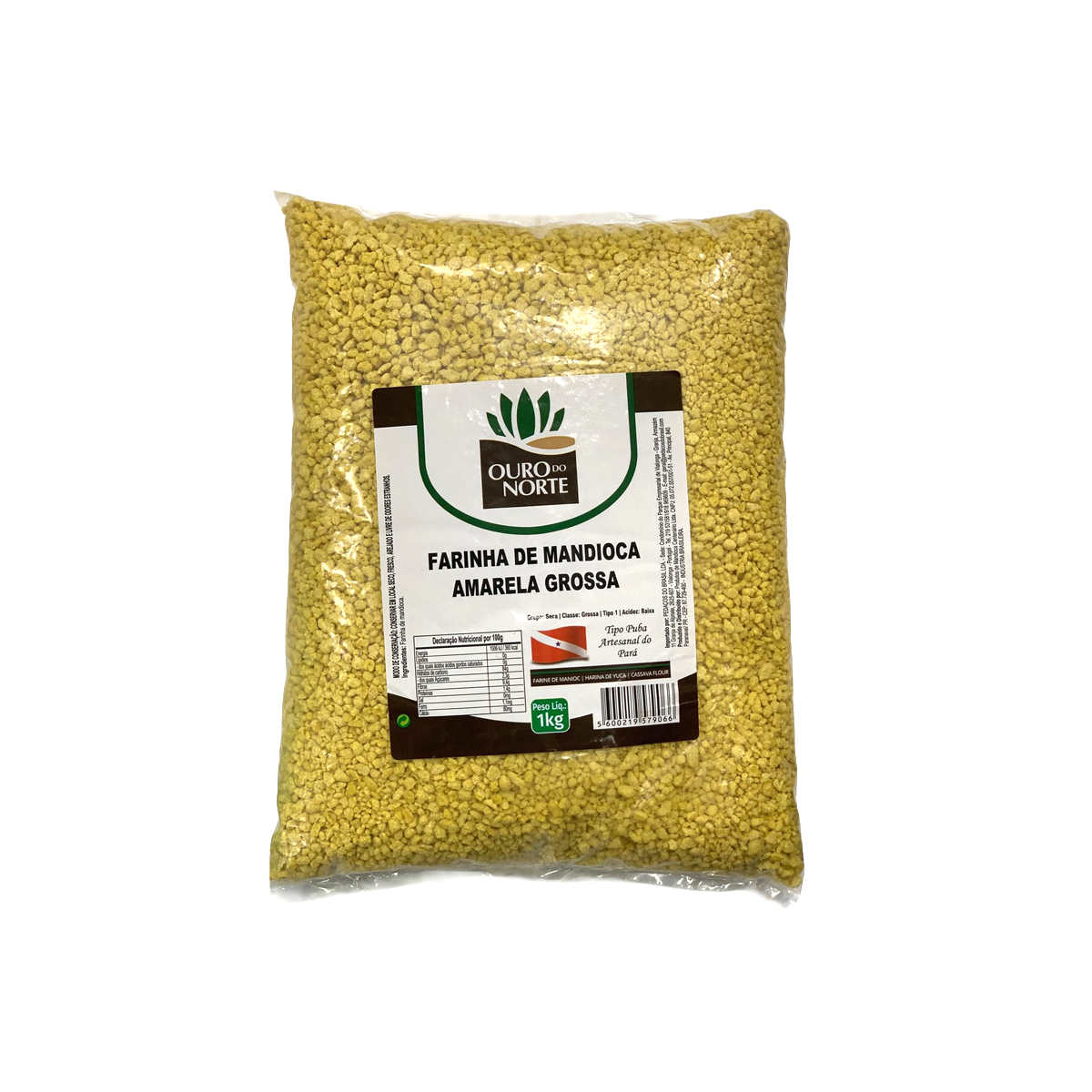 Farinha de Mandioca Tipo Puba amarela Grossa Ouro do norte 1kg