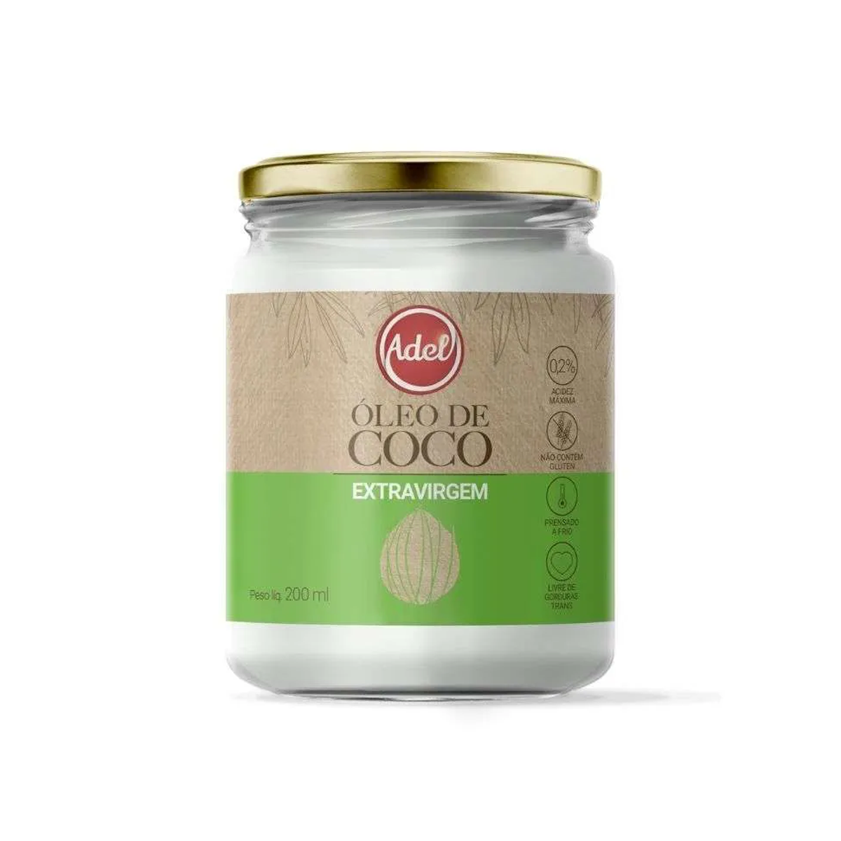 Oléo de Coco Extra Virgem Adel 200ml