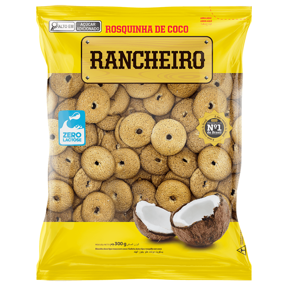 Rosquinha de Côco RANCHEIRO 300g - Biscoitos e Bolachas brasileiro Mercadim