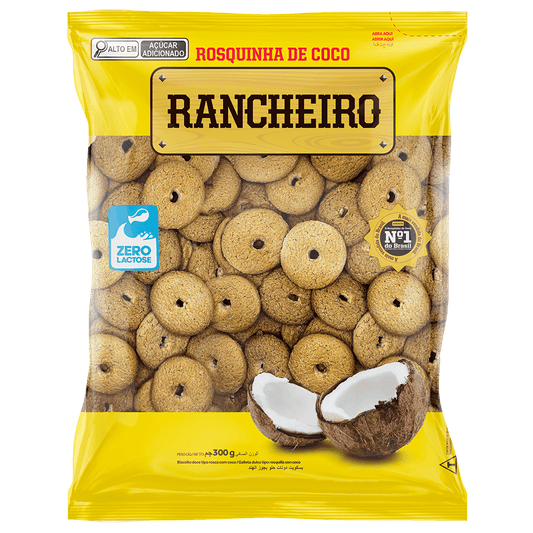 Rosquinha de Côco RANCHEIRO 300g - Biscoitos e Bolachas brasileiro Mercadim
