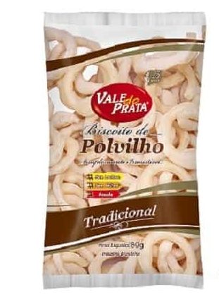Biscoito polvilho tradicional argola Vale do Prata 80 gr - Biscoitos e Bolachas brasileiro Mercadim