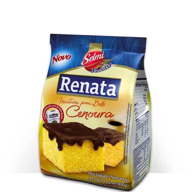 Mistura Bolo Cenoura Renata 400g - Pães e Bolos brasileiro Mercadim