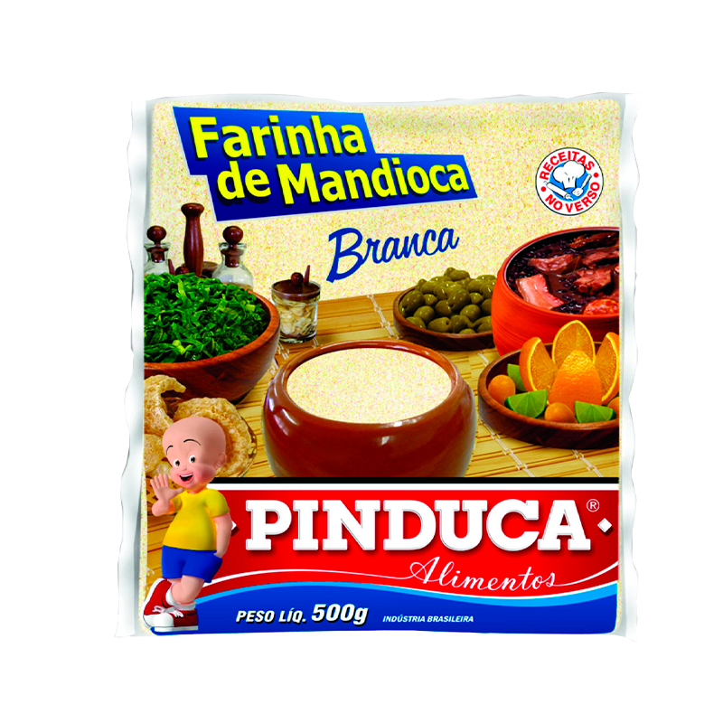 Farinha Mandioca Branca Pinduca 500g - Farinhas e Amidos brasileiro Mercadim