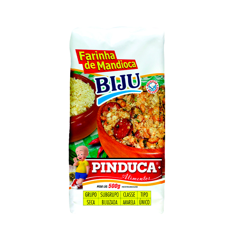 Farinha Mandioca Biju Pinduca 500g - Farinhas e Amidos brasileiro Mercadim
