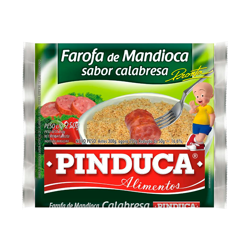 Farofa Mandioca Calabresa Pinduca 250g - Farinhas e Amidos brasileiro Mercadim