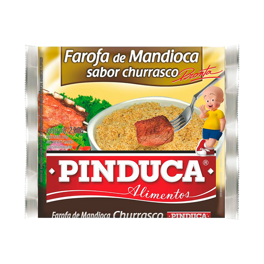 Farofa Mandioca Churrasco Pinduca 250g - Farinhas e Amidos brasileiro Mercadim
