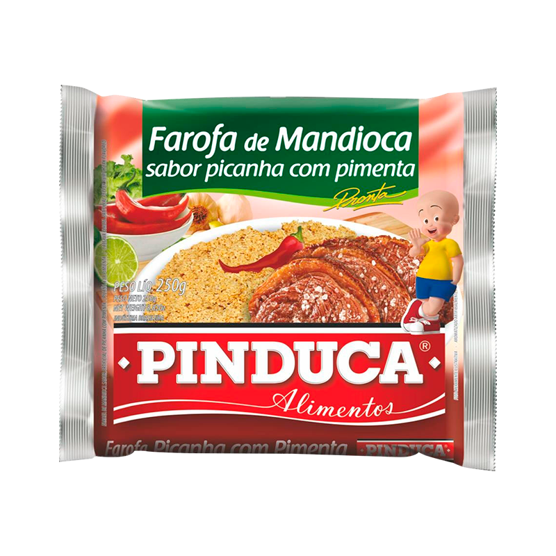 Farofa Mandioca Picanha com Pimenta Pinduca 250g - Farinhas e Amidos brasileiro Mercadim