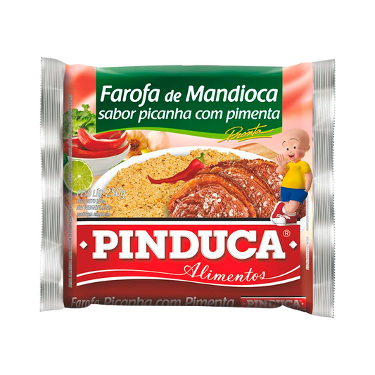Farofa Mandioca Picanha com Pimenta Pinduca 250g - Farinhas e Amidos brasileiro Mercadim