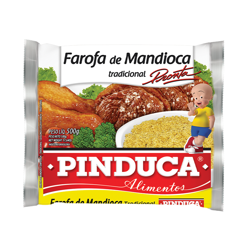 Farofa Mandioca Tradicional Pinduca 500g - Farinhas e Amidos brasileiro Mercadim