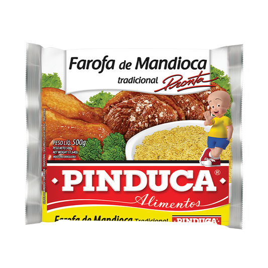 Farofa Mandioca Tradicional Pinduca 500g - Farinhas e Amidos brasileiro Mercadim