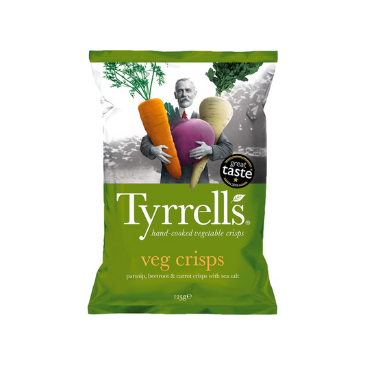 Mix de Vegetais Fritos com Sal embalagem 125 g · Tyrrell's
