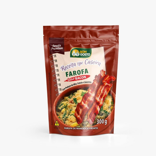 Farofa Caseira Premium Bom Gosto Sabor Bacon 300g