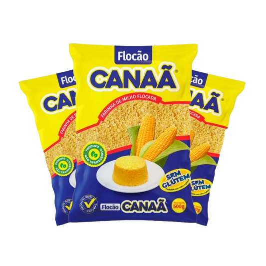 Kit  Flocão de Milho Canaã - 3 Unidades