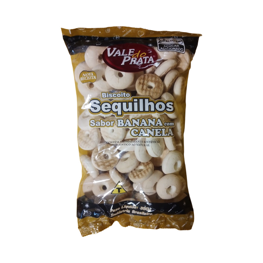 Biscoito Sequilhos Sabor Banana com Canela Vale do Prata 350g