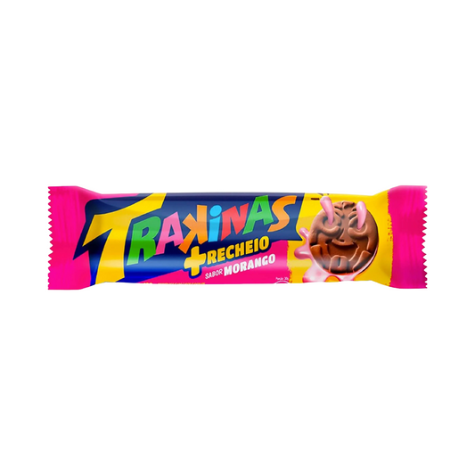 Bolacha Trakinas Recheio Sabor Morango 126g