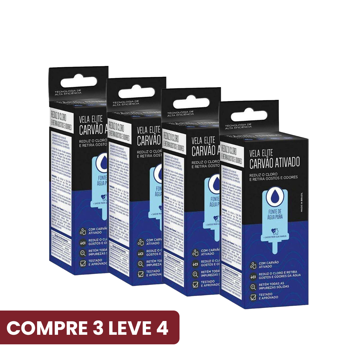 Kit 4 Velas Elite Carvão Ativado |