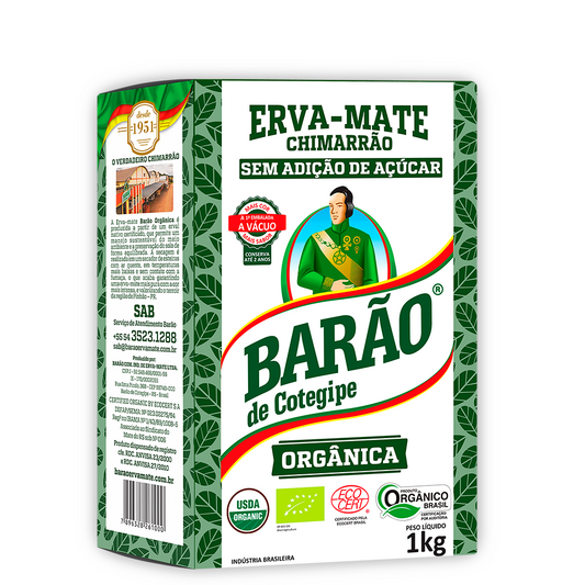 Erva-Mate Chimarrão Barão de Cotegipe Orgânica Sem adição de açucar 1Kg - Cafés / Chás e Infusões brasileiro Mercadim