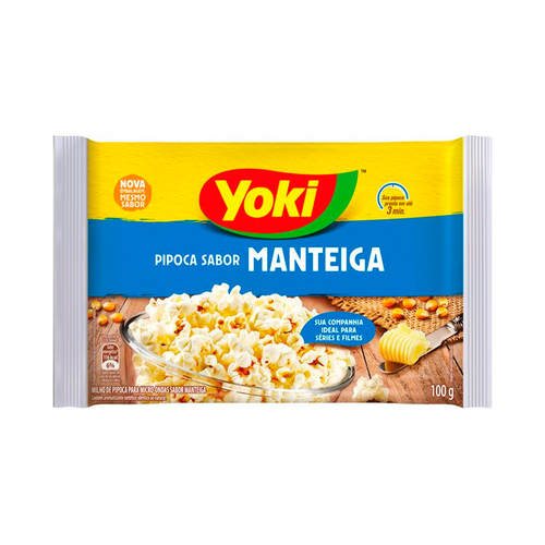 Pipoca Microondas Yoki Manteiga - Snacks brasileiro Mercadim
