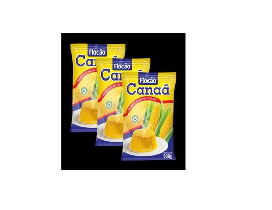 PROMOÇÃO FLOCÃO CANAÃ, 3 POR € 7,50 - Farinhas e Amidos brasileiro Mercadim